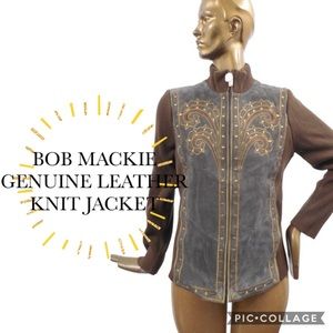 BOB MACKIE GENUINE LEATHER & KNIT JACKET